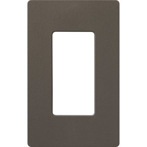 Lutron SC-1-TF Claro 1 Gang Wall Plate for Decorator-Style Dimmers, Switches, and Outlets, Satin Finish, Truffle