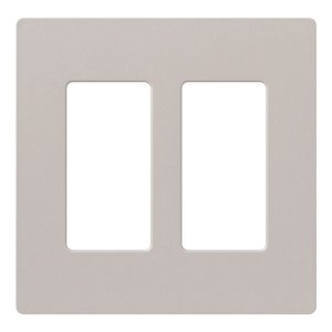 Lutron SC-2-TP Claro 2 Gang Wall Plate for Decorator-Style Dimmers, Switches, and Outlets, Satin Finish, Taupe
