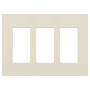 Lutron SC-3-PM Claro 3 Gang Wall Plate for Decorator-Style Dimmers, Switches, and Outlets, Satin Finish, Pumice