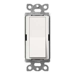 Lutron SC-3PS-RW Claro Single Pole / 3-Way, On / Off Rocker Switch, 15A, Satin Finish, Architectural White