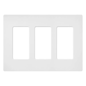 Lutron SC-3-SW Claro 3 Gang Wall Plate for Decorator-Style Dimmers, Switches, and Outlets, Satin Finish, Snow White