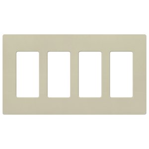 Lutron SC-4-CY Claro 4 Gang Wall Plate for Decorator-Style Dimmers, Switches, and Outlets, Satin Finish, Clay