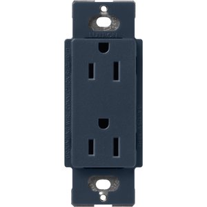Lutron SCR-15-DE Claro 15A Duplex Receptacle, Decorator-Style Outlet, Satin Finish, Deep Sea