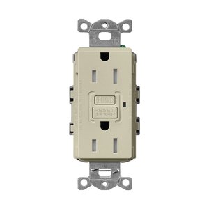 Lutron SCR-15-GFST-CY Claro 15A Tamper Resistant GFCI Duplex Receptacle, Decorator-Style Outlet, Self-Testing, Satin Finish, Clay