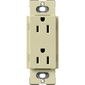 Lutron SCR-15-SA Claro 15A Duplex Receptacle, Decorator-Style Outlet, Satin Finish, Sage