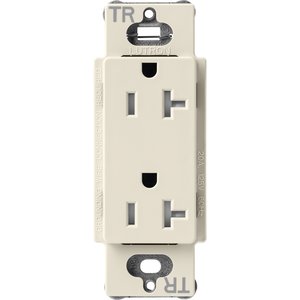 Lutron SCRS-20-TR-PM Claro 20A Tamper-Resistant Duplex Receptacle, Decorator-Style Outlet, Satin Finish, Pumice