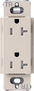 Lutron SCRS-20-TR-TP Claro 20A Tamper-Resistant Duplex Receptacle, Decorator-Style Outlet, Satin Finish, Taupe