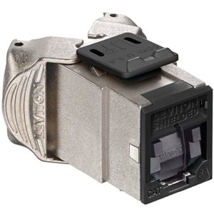 Leviton 6ASJK-SE6 ATLAS-X1 CAT6a Shielded QUICKPORT Jack with Shutters, Component-Rated, Black