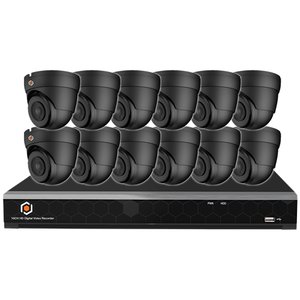 G.S.D KIT12AIO5MP-AI-B Fennec, 16 Channel, 12 Camera, 5MP Analog Camera, Kit, Black