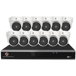 G.S.D KIT12AIO8MP-AI Fennec, 16 Channel, 12 Camera, 8MP Analog Camera, Kit, White