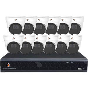 G.S.D KIT12OVIP5MP-AI Octavue 16 Channel, 12 Camera, 5MP Network Camera, Kit, White
