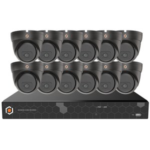G.S.D KIT12OVIP5MP-AI-B Octavue 16 Channel, 12 Camera, 5MP Network Camera, Kit, Black