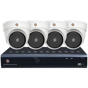 G.S.D KIT4AIO5MP-AI Fennec, 4 Channel, 4 Camera, 5MP Analog Camera, Kit White
