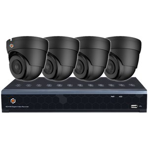 G.S.D KIT4AIO8MP-AI-B Fennec, 4 Channel, 4 Camera, 8MP Analog Camera, Kit Black