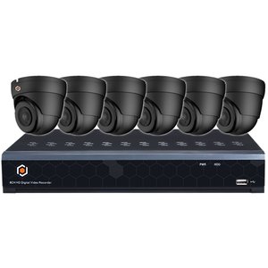 G.S.D KIT6AIO5MP-AI-B Fennec, 8 Channel, 6 Camera, 5MP Analog Camera, Kit Black