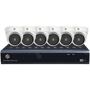 G.S.D KIT6AIO8MP-AI Fennec, 8 Channel, 6 Camera, 8MP Analog Camera, Kit, White
