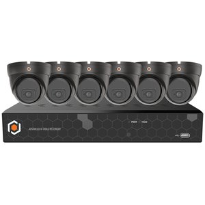 G.S.D KIT6OVIP5MP-AI-B Octavue 8 Channel, 6 Camera, 5MP Network Camera, Kit, Black