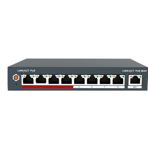 G.S.D SWC9POE-MAN 8-Port, 1 Uplink Managed Gigabit, PoE Switch, 65W