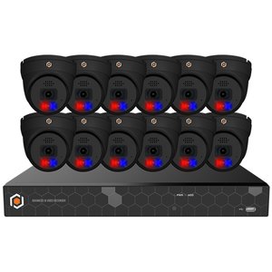 G.S.D XKIT12OVIP8MP-AI-B Octavue Pro Class X Series 16 Channel, 12 Camera, 8MP IP Camera, Kit, Black
