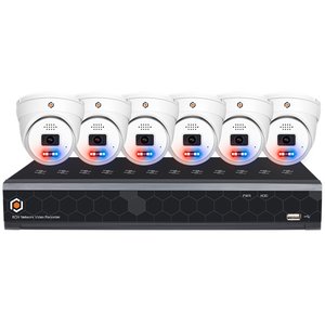 G.S.D XKIT6OVIP4MP-AI-E Octavue Eco Class X Series 8 Channel, 6 Camera, 4MP IP Camera, Kit, White