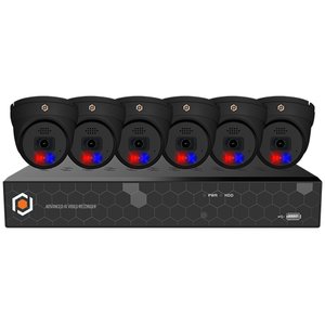 G.S.D XKIT6OVIP4MP-AI-E-B Octavue Eco Class X Series 8 Channel, 6 Camera, 4MP IP Camera, Kit, Black