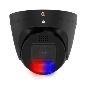 G.S.D XSEBIP4MP28-AI-B+ 4MP IP Turret Spectral Camera, 2.8mm Lens, IR Up to 25M, Warm Light Up to 20M, Deterrence Lights and Siren, AI+, IP67, Weatherproof, Black