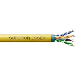 Superior Essex 6B-273-6B CAT6A 23/4 Solid AC 10G Gain XP + Cable, Indoor, CMP, 2500' Reel, Yellow