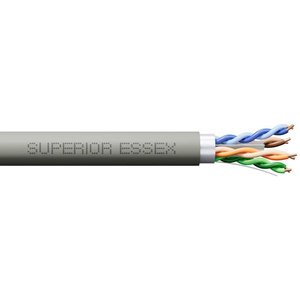 Superior Essex 6T-246-3B CAT6+ F/UTP Shielded Cable, 4 x 23 AWG, Plenum CMP, 1000', Gray