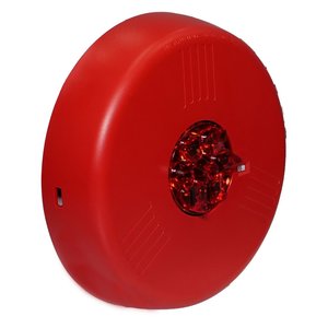 Eaton N100911 Eluxa LED Strobe, Ceiling Mount, 15/30 cd, 24V, Red Lens, Red Cover