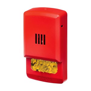 Eaton ELHSR-NA Eluxa LED Indoor Horn Strobe, Wall Mount, 15/185 cd, 24 V, Clear Lens, Red
