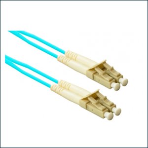 CP Technologies GS-LC2-25-10G Fiber Optic Jumper Cable, 10GIG, LC to LC, Multimode, 50/125, OM3/4, Aqua