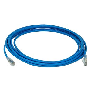 NetSource PCC6B-BL-25 CAT6 Copper Patch Cord, Clear Slimline Boots, Standard, PVC, 25', Blue