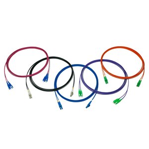 NetSource UPS-FA4G-LCLC-14M OM4 Duplex PVC Fiber Patch Cable, LC/LC, Corning Gold, 14m
