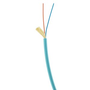 Hubbell HFCD1002P4 HFCD1 Series OM4 Indoor 2-Strand Tight Buffer Distribution, Plenum, M/M, Aqua Jacket