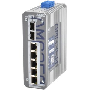AMG Systems AMG350-4GBT-1G-2S-P240 AMG350 Series Industrial 7-Port Unmanaged PoE Switch, DIN Rail / Wall Mount, 52-56VDC Power Input