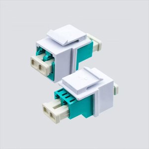Wavenet FOKSALCWH Fiber Optic Keystone Style Couplers, Duplex, LC Adapter, Multimode, OM3, Aqua
