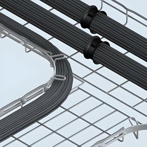 Cablofil RADT90KIT6EZ 6" Deep Radius Tee or Dual 90° Bend Wire Mesh Cable Tray Kit, Electroplated Zinc
