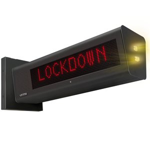 Valcom VL522BK-F-FC IP Text Sign with Speaker and Flashers, Double-Sided, 20" Wide, 7-Color, Black