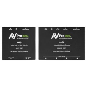 AVPro Edge AC-EXUSB-3-WP-KIT-B 100M USB 3.2 Gen 1 Wall Plate Extender Kit, Black