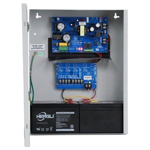 Altronix AL400ULXPD4CB Access Power Supply Charger with PD4 Power Distribution Module in Large Enclosure, 4 Outputs, Two (2) 7AH