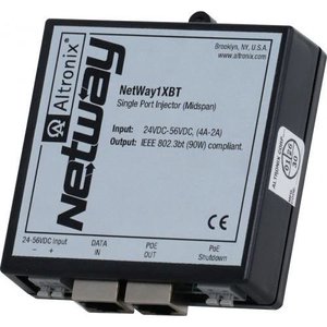 Altronix NETWAY1XBT Single-Port 802.bt PoE Injector for Standard Network Infrastructure, 24VDC-56VDC (4A-2A) for 90W Total Power
