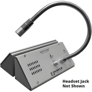 Alpha SC-300HG Under-The-Glass Intercom Counter Mount Switch Between Hands-Free and Headset Operation, 18VDC Plug-In Power Supply Included, Operates on 120VAC