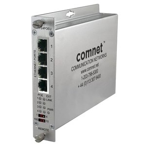 ComNet CLRFE4POEC 4‑Channel Ethernet‑over‑Coax Extender with IEEE 802.3at 30W PoE