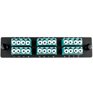 Cleerline SSF-LC24-MM-OM3-4 LGX Adapter Plate, 24 Fiber, Quad, LC/UPC, 50 µm OM3-4, Aqua