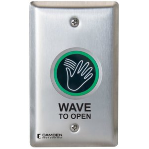 Camden CM-241/41 ValueWave+ Single-Gang Microwave Hands-Free Touchless Switch, 'WAVE TO OPEN' Text Faceplate, CM-34BL Compatible