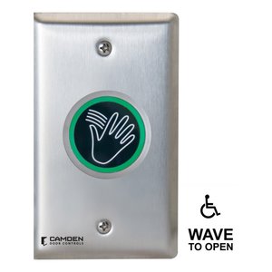 Camden CM-241/42W ValueWave+ Double Gang Microwave Hands-Free Touchless Switch, 'WAVE TO OPEN' and Wheelchair Symbol, CM-53 Compatible