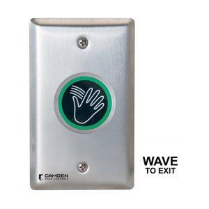 Camden CM-241/46 ValueWave+ Single Gang Microwave Hands-Free Touchless Switch, 'WAVE TO EXIT' Text, CM-34BL Compatible