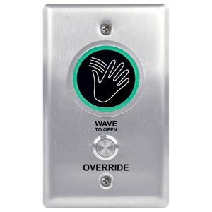 Camden CM-241M/41 ValueWave+ Single Gang Microwave Hands-Free Touchless Switch, Manual Switch Override, 'WAVE TO OPEN' Text, CM-53 Compatible