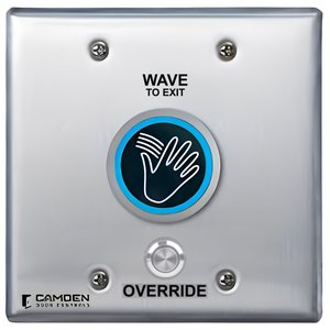 Camden CM-241M/46W ValueWave+ Double Gang Microwave Hands-Free Touchless Switch, Manual Switch Override, 'WAVE TO EXIT' Text, CM-53 Compatible