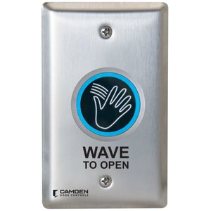 Camden CM-242/41 ValueWave+ Single-Gang Microwave Hands-Free Touchless Switch, 'WAVE TO OPEN' Text, CM-34BL Compatible